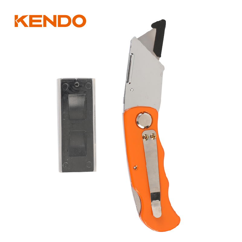 Couteau utilitaire pliant à double lame en aluminium avec lame rétractable pour 5 lames Sk5 supplémentaires multifonctions dans un étui distributeur